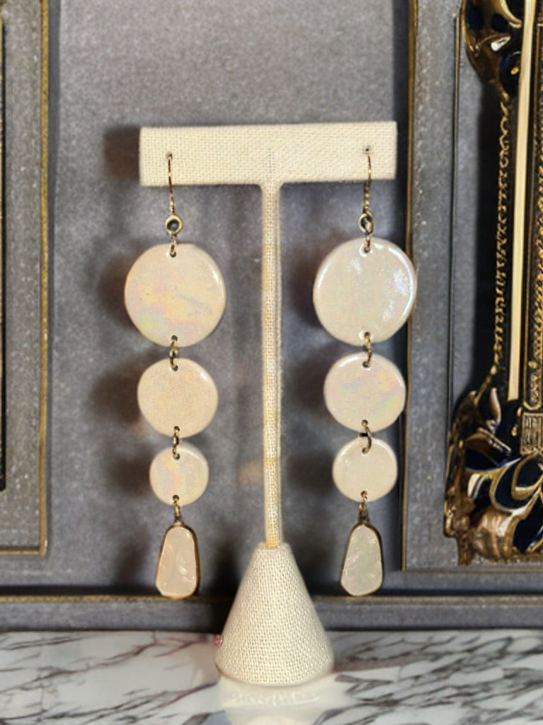 Circle drop statement earrings