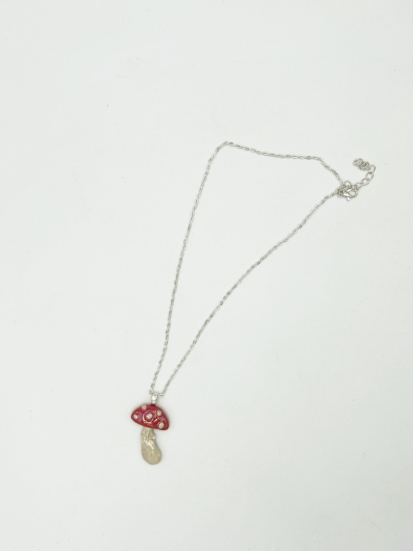 Large amanita mushroom necklace
