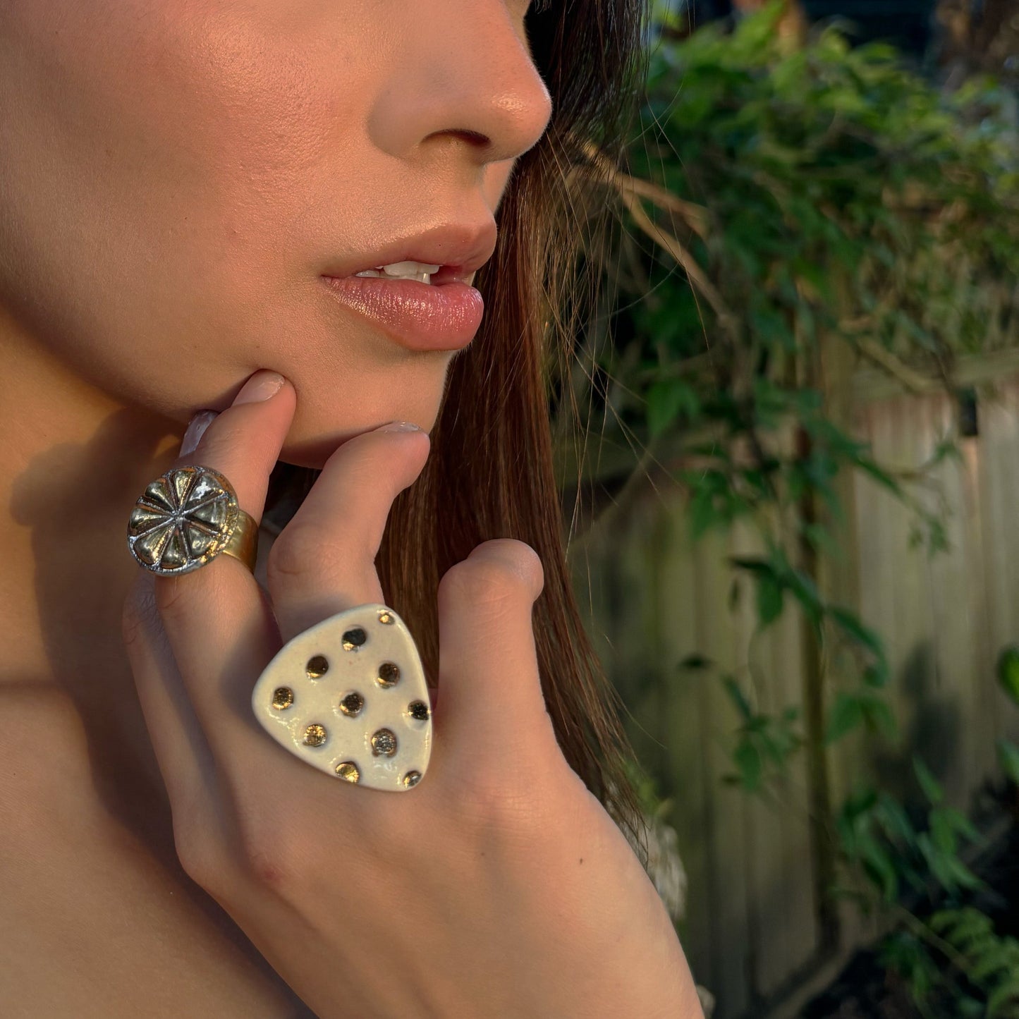 Triangle polka dot ring