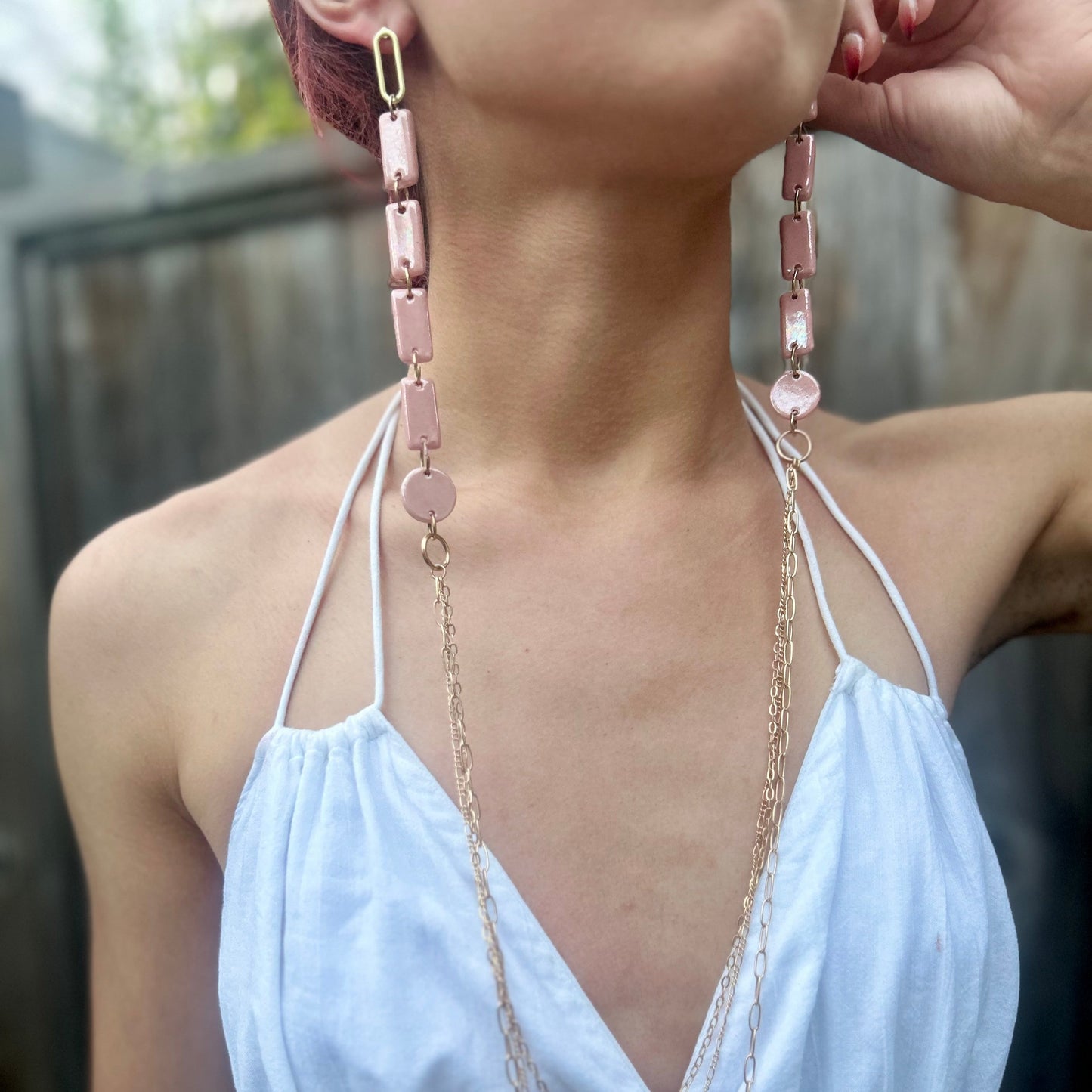 Jacobs ladder earrings and necklace