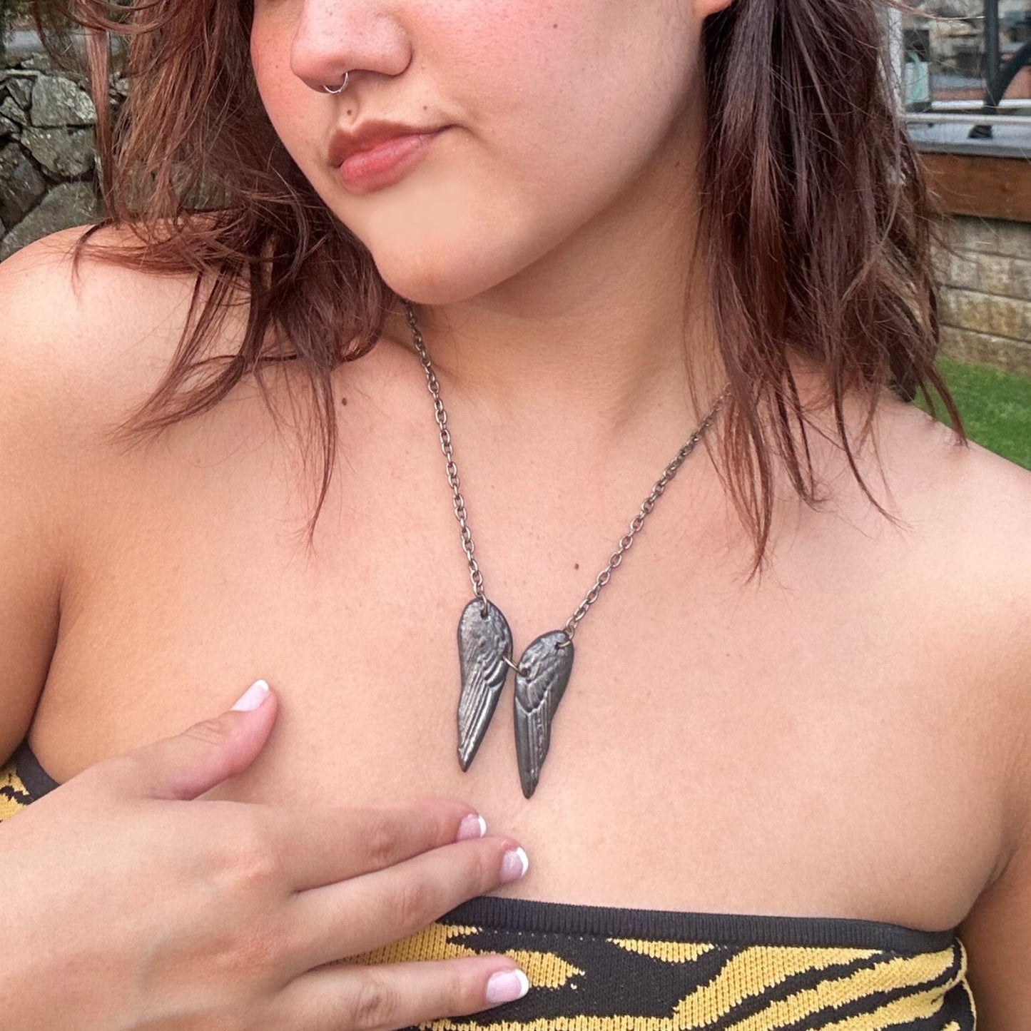 Raven wings necklace