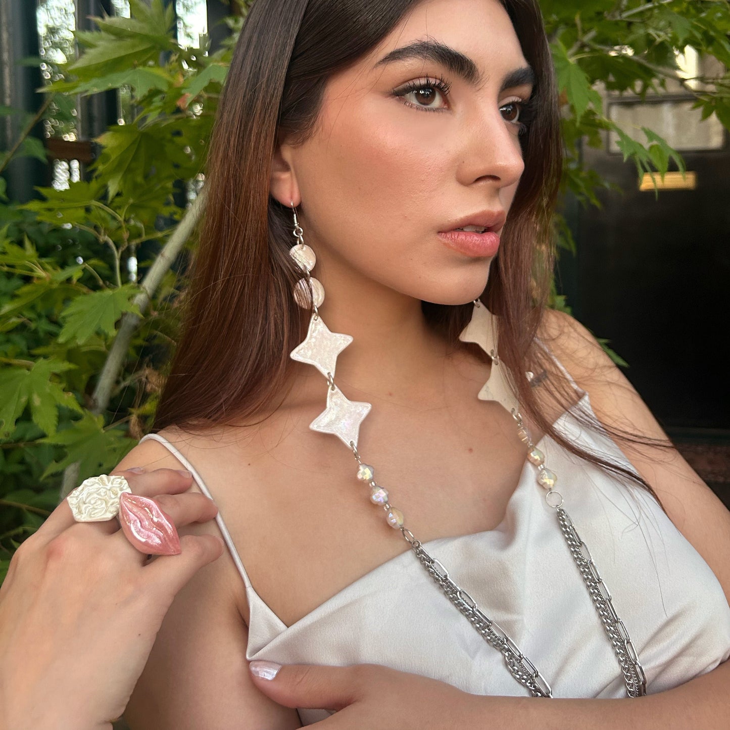 Starfall earrings and necklace
